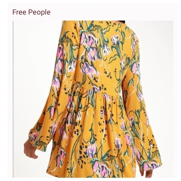 Free People Bella Printed Gold Tunic S - Picture 2 of 8